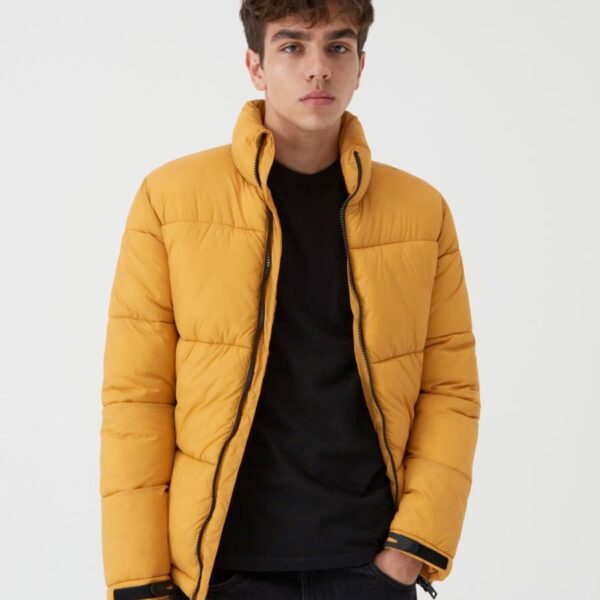 Quilted jacket with high collar